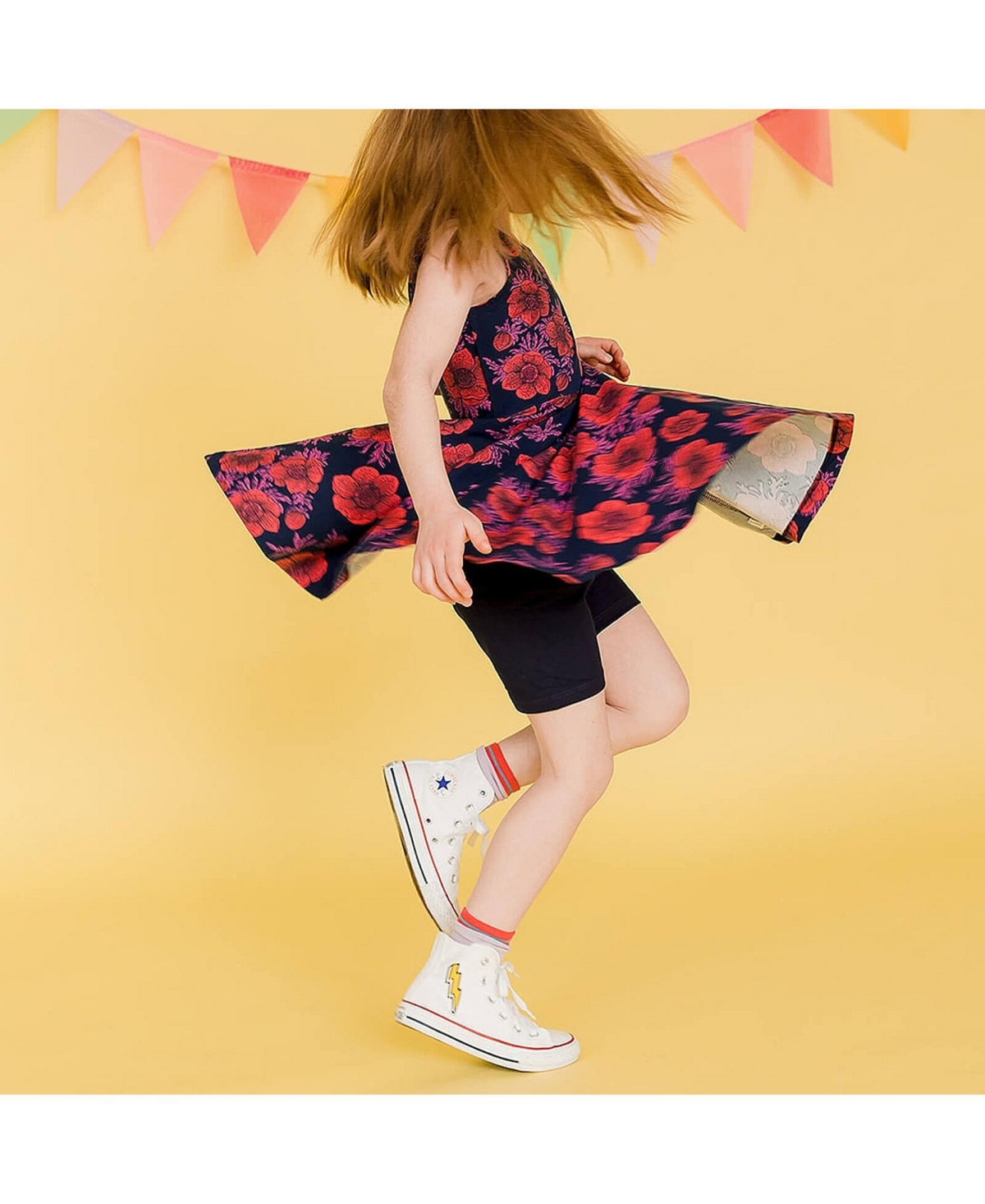 Mightly Girls Fair Trade Organic Cotton Print Sleeveless Twirl Dress