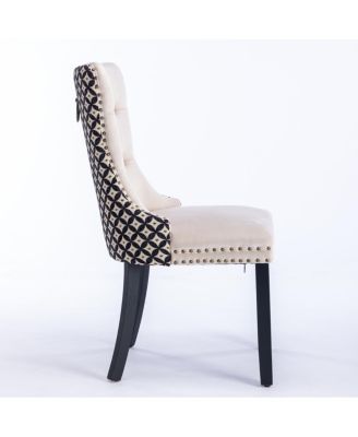 Contemporary Velvet Dining Chairs, Set of 2