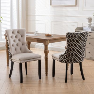 Contemporary Velvet Dining Chairs, Set of 2