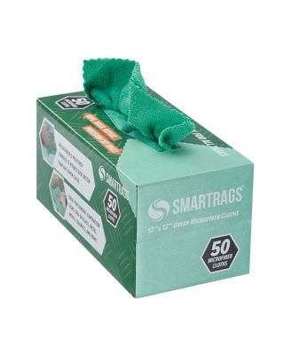 Arkwright Smart Rags Microfiber Cleaning Cloths (Box of 50), 12x12 in., Reusable, Multi-Purpose, Color Options