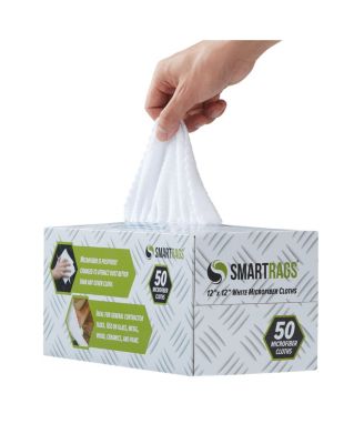 Arkwright Smart Rags Microfiber Cleaning Cloths (Box of 50), 12x12 in., Reusable, Multi-Purpose, Color Options
