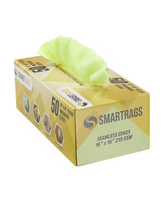 SmartRags XL Microfiber Cleaning Cloths Box of 50, 35 Grams, 16x16, Reusable Multi-Purpose