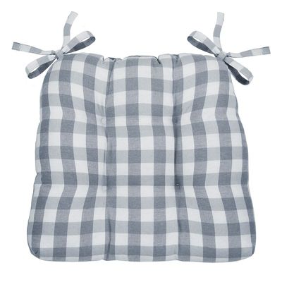 Country Living Gingham Plaid Checkered Country Farmhouse Chair Cushion Pads - 2 Piece