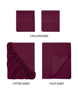 400-TC Egyptian Cotton Solid Deep Pocket 4 Piece Sheet Set, Olympic Queen