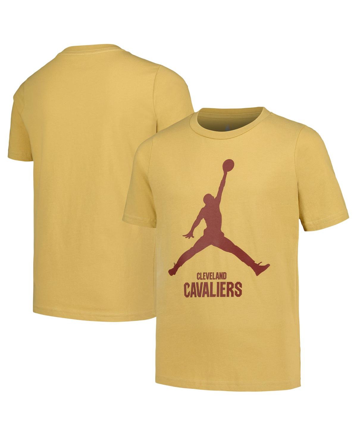 Outerstuff Jordan Big Boys And Girls Gold Cleveland Cavaliers Essentialâ Jumpman Logo T-shirt
