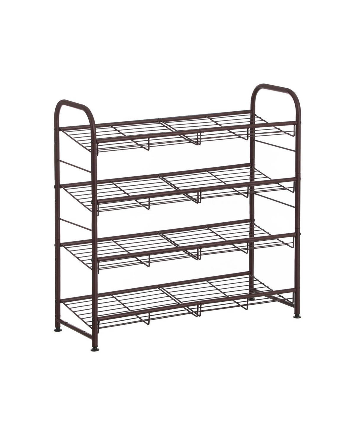 Slickblue 4-Tier Shoe Rack Storage Organizer, Hold up to 16 Pairs, Steel, for High Heels, Trainers, Slippers