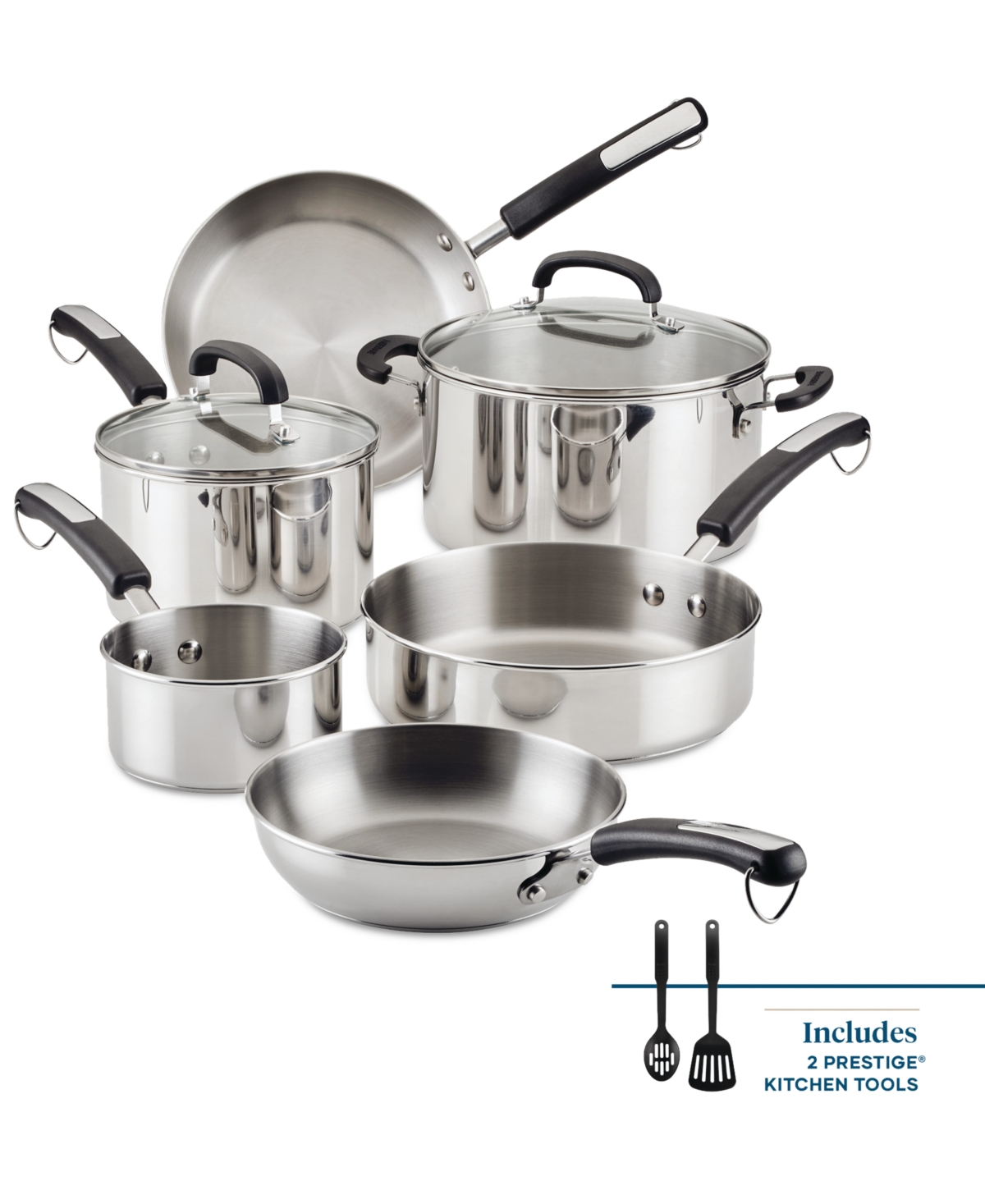 Farberware Brilliance Stainless Steel 10-pc. Cookware Set In Silver