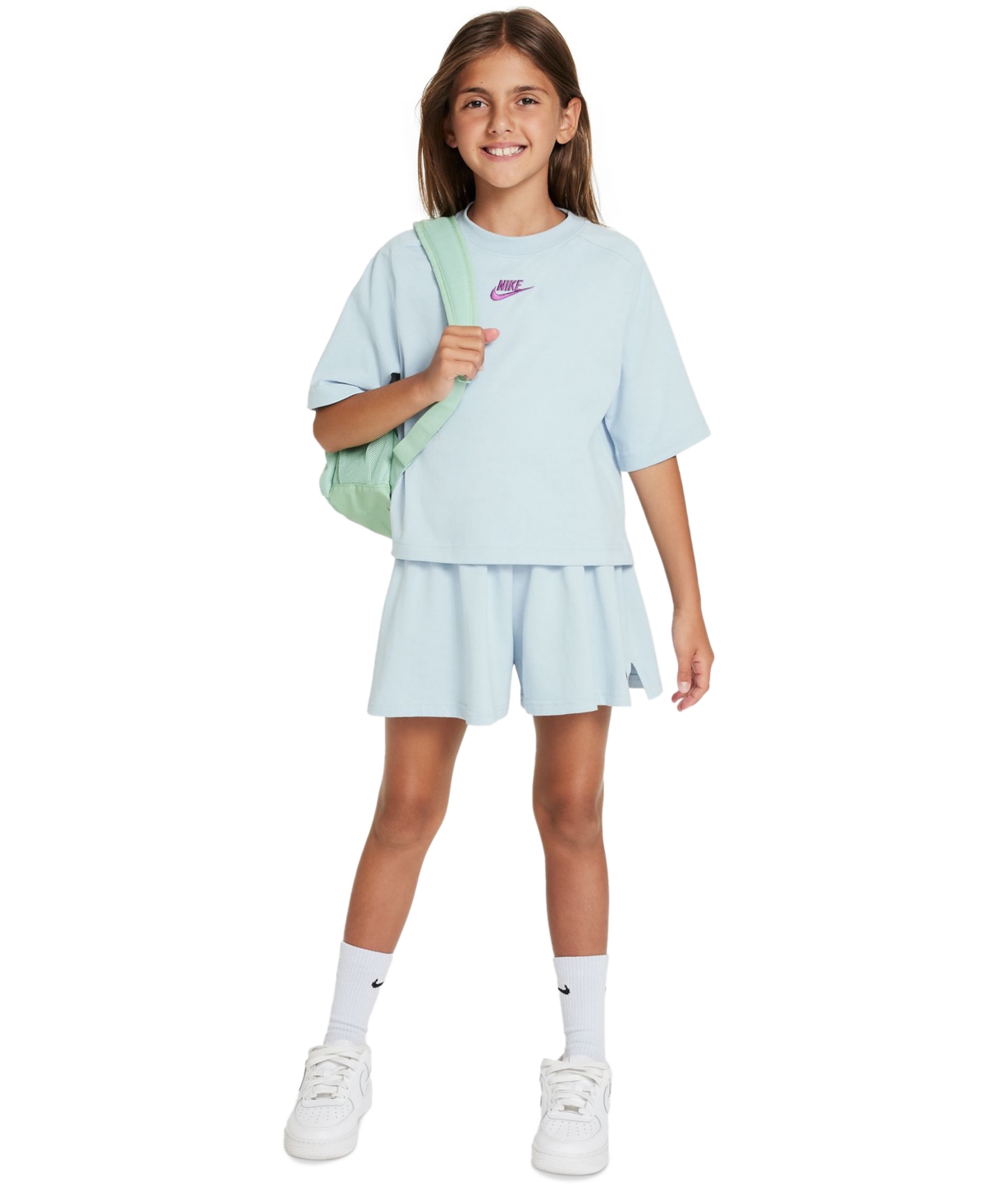 Nike Big Girls Sportswear Short-Sleeve Embroidered Futura Logo T-Shirt -viotech