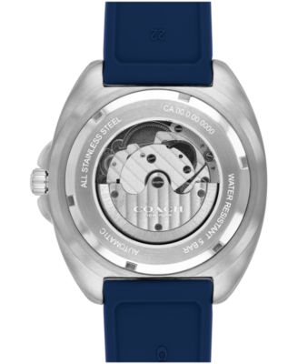 Men's Charter Automatic Blue Silicone Watch 44mm
