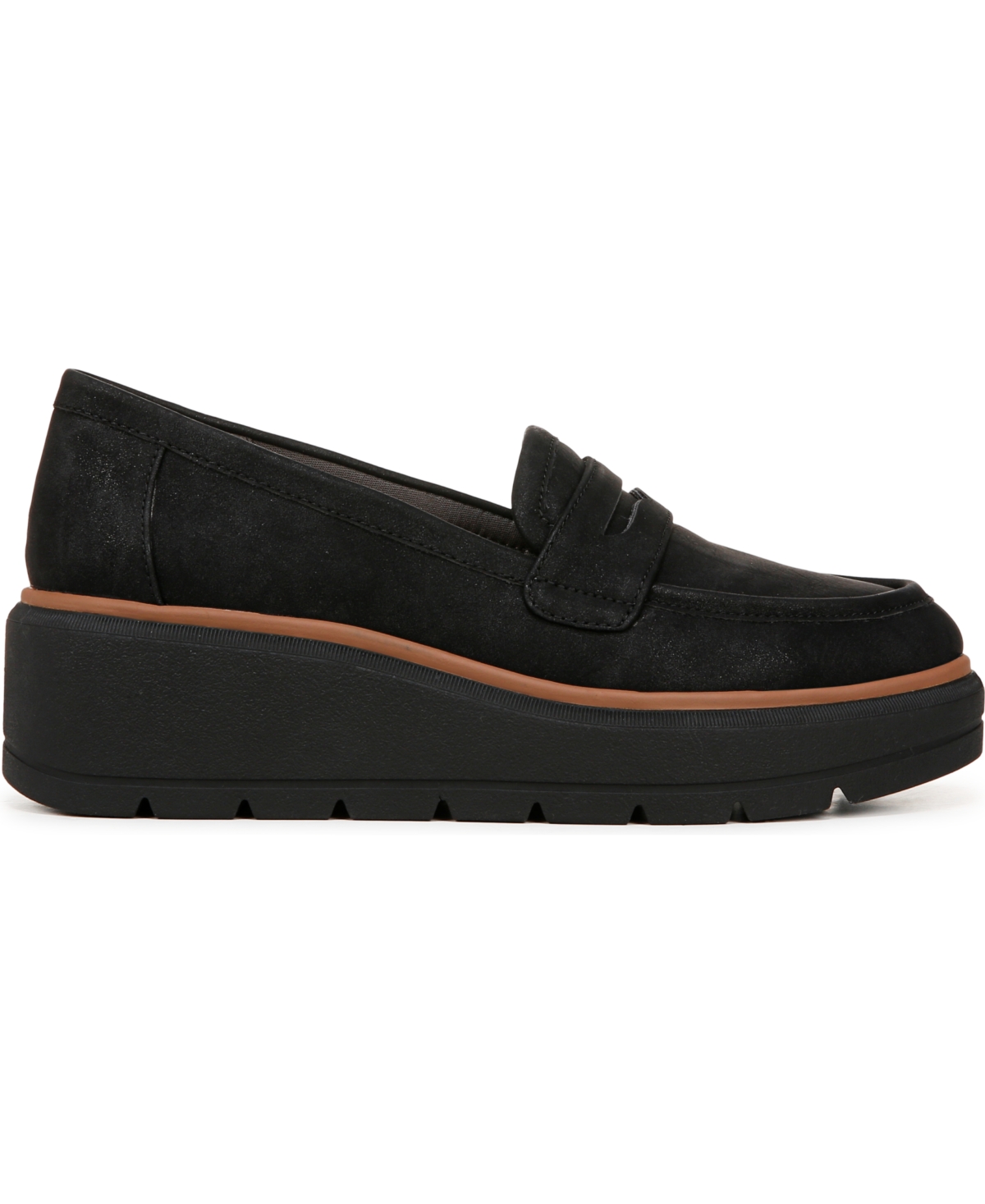 Shop Dr. Scholl's Women's Nice Day Max Platform Lug Sole Loafers In Black Faux Leather