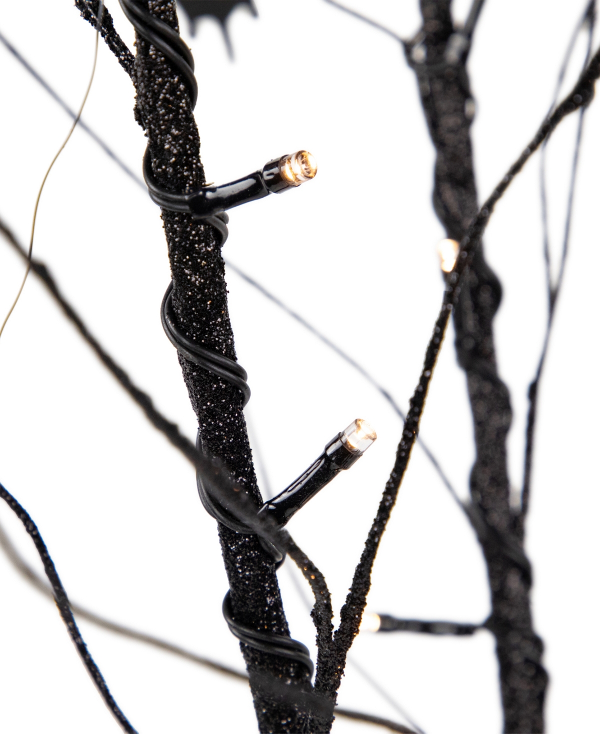 Northlight 50" Led Lighted Black Halloween Branch Tree With Bats Warm White Lights In Black