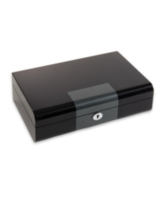 Carbon Fiber Design Ten Watch Storage Case with Lock Closure