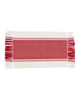 Tassel Trimmed Stripe Placemat Set of 4, 14"x20"