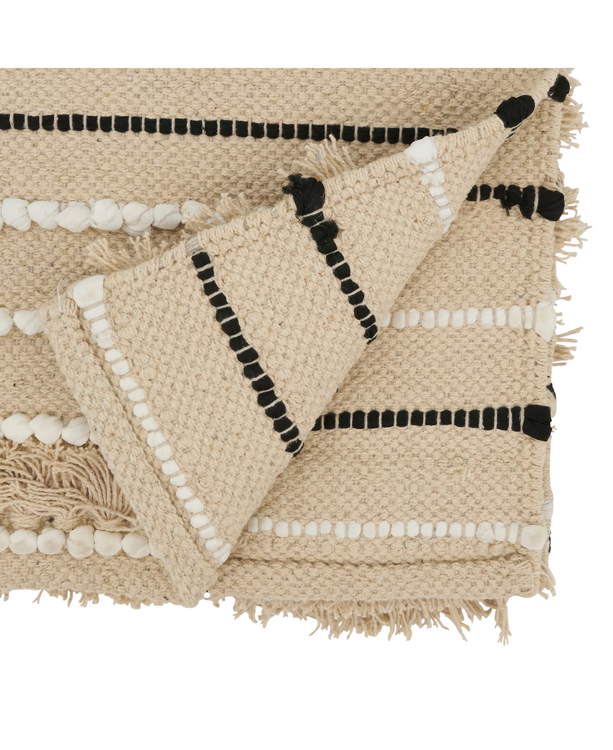 Saro Lifestyle Artisanal Knotwork Fringed Table Runner, 16"x72" In Natural