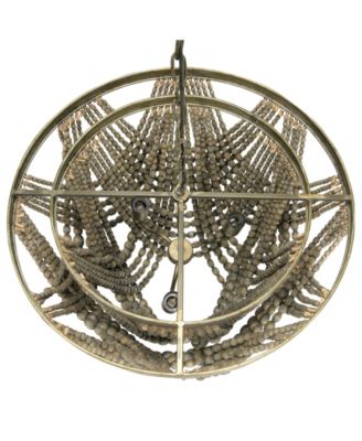 2-Tier Draped Wood Bead Chandelier