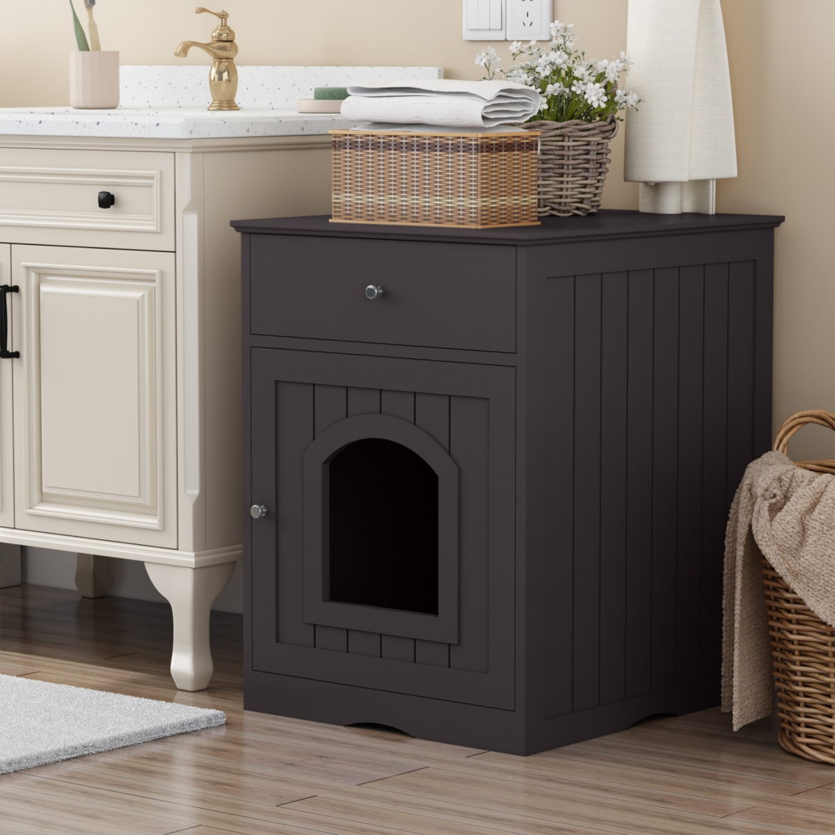 Streamdale Wooden Pet House with Drawer and Side Table
