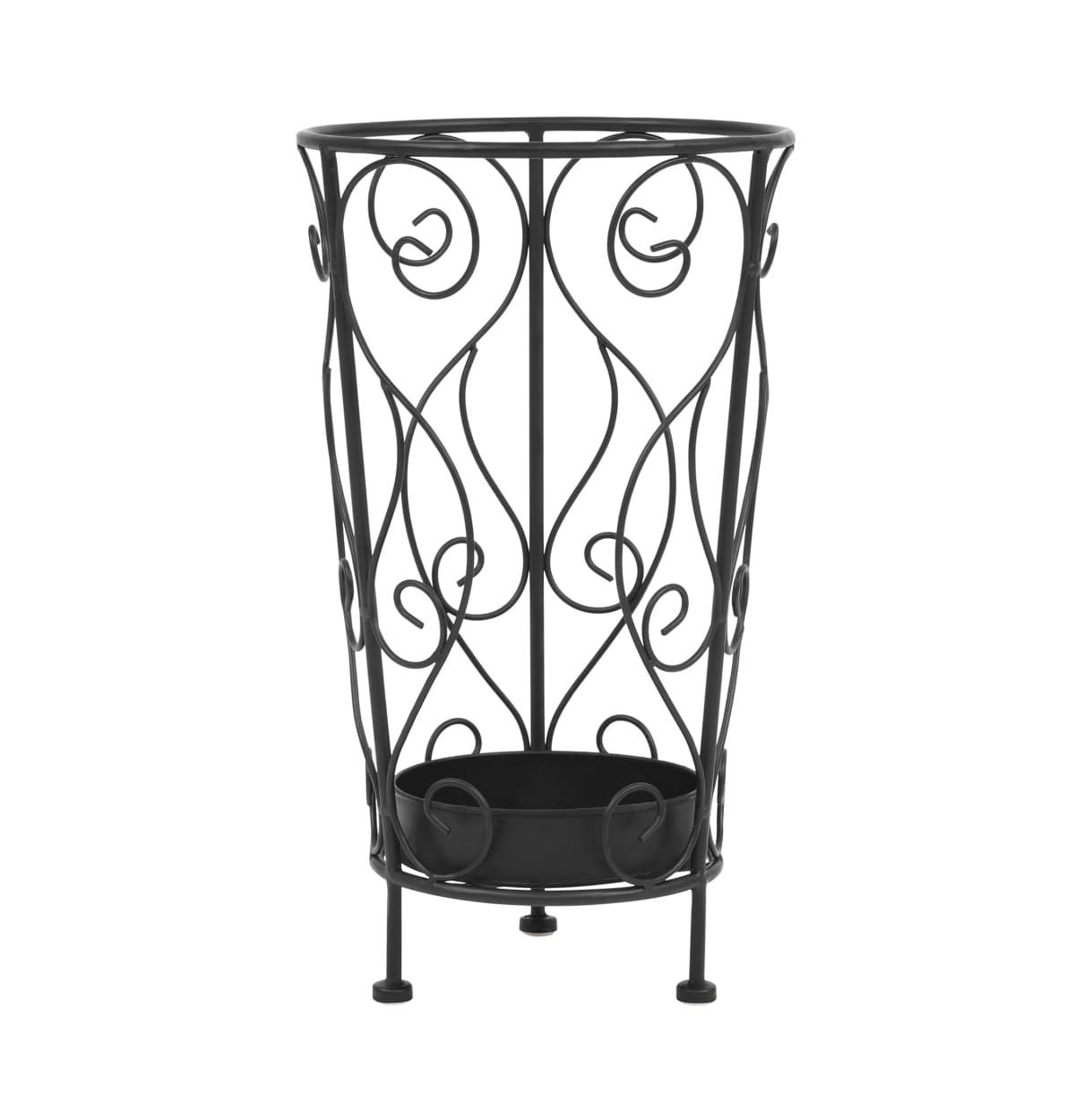 vidaXL Umbrella Stand Vintage Style Metal 10.2"x18.1" Black - Black