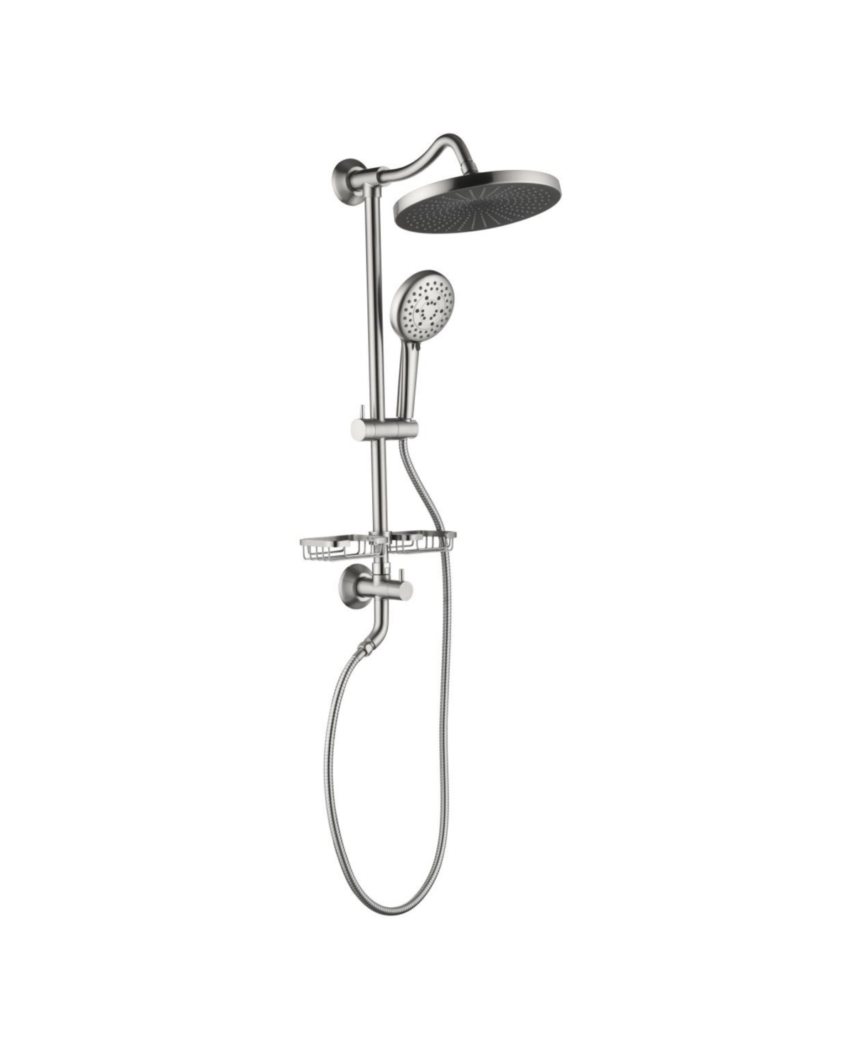 10" Rain Shower System with Hand Shower & Soap Dish - Silver