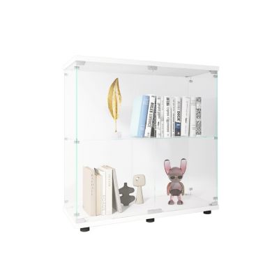 2-Shelf Glass Display Cabinet