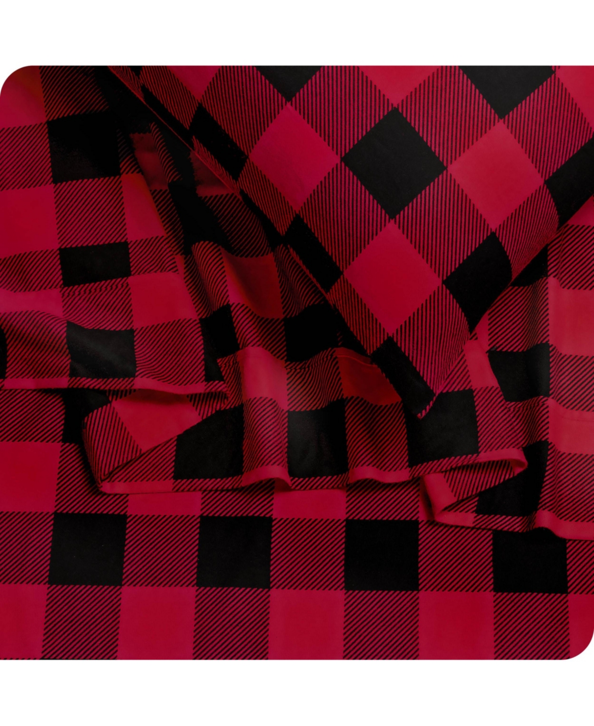 Bare Home Ultra-Soft Double Brushed Seasonal Print Sheet Set - Buffalo plaid - red/black