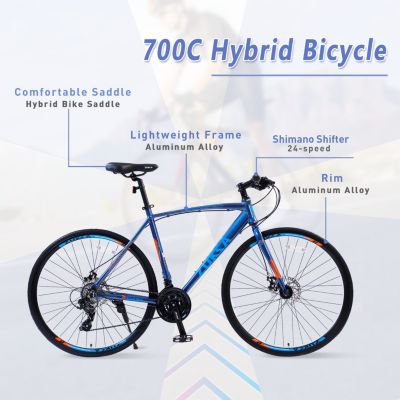 Streamdale 700C Hybrid Bike with 27 Speeds & Disc Brakes