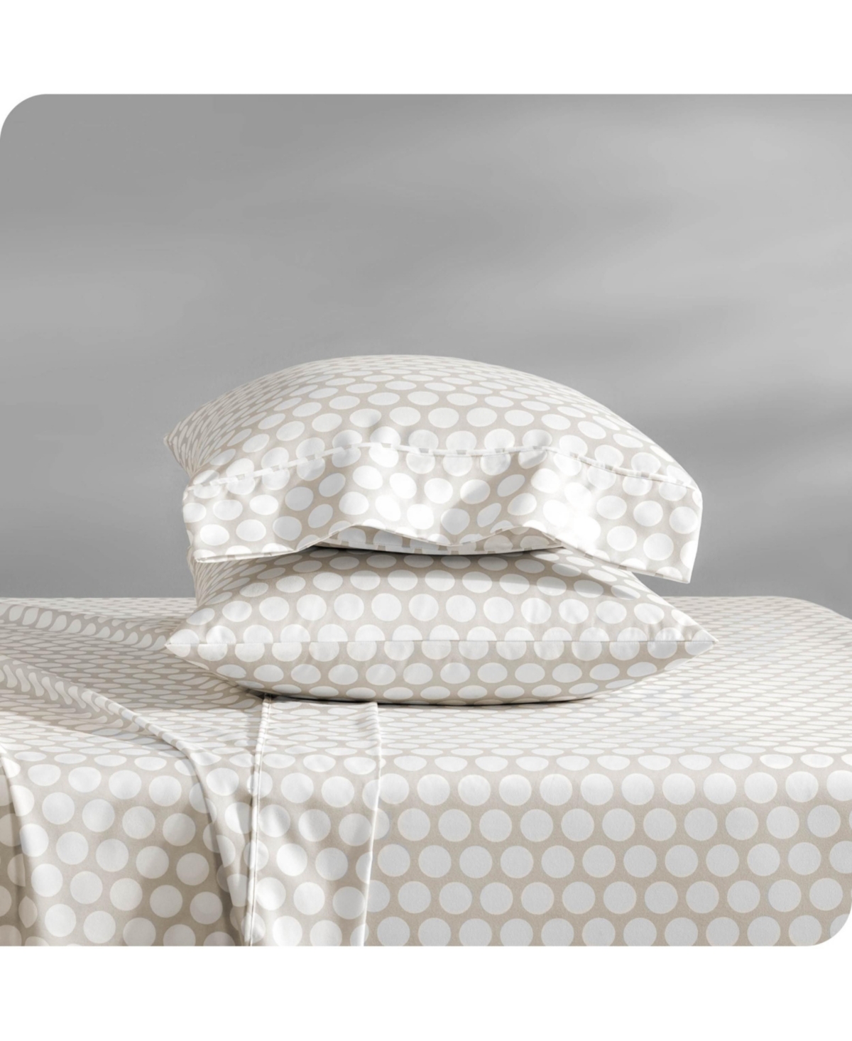 Bare Home Ultra-Soft Double Brushed Print Sheet Set - Pennytile - stone/white