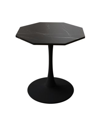 Modern Marble Coffee Table, Octagonal, Metal Base