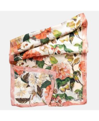 Rosa - Long Satin Silk Scarf for Women - Peach