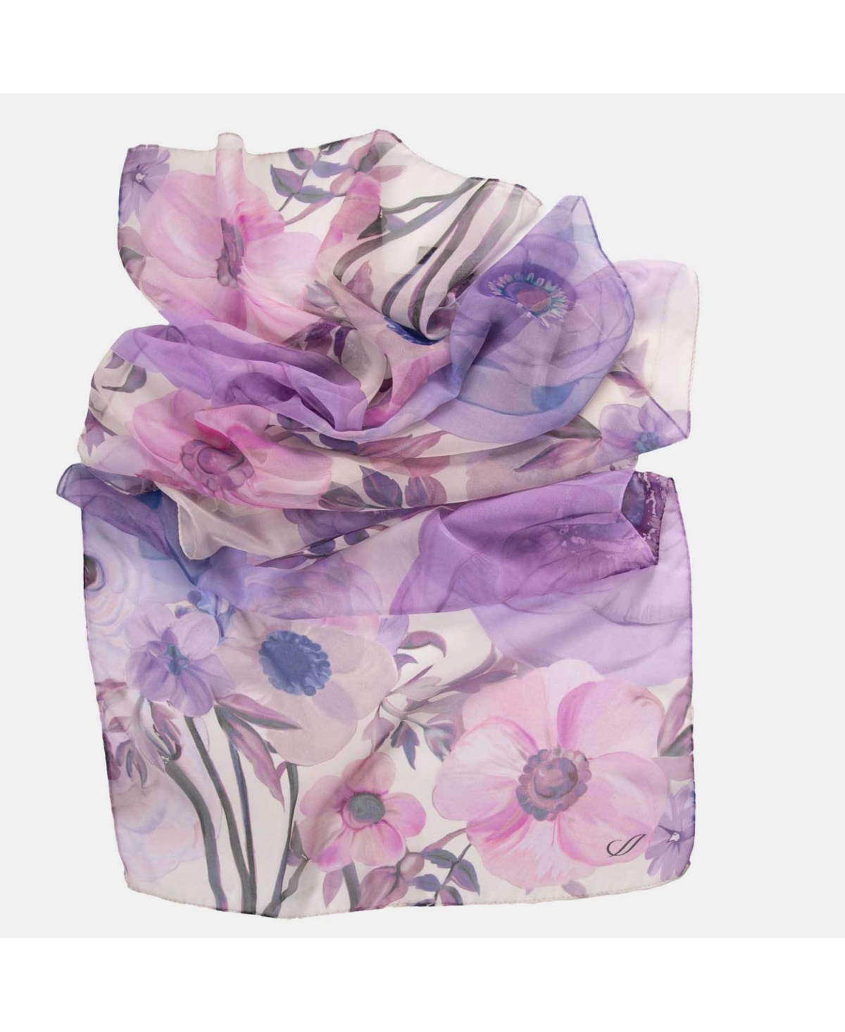 Campo de' Fiori - Long Sheer Silk Scarf for Women - Blue
