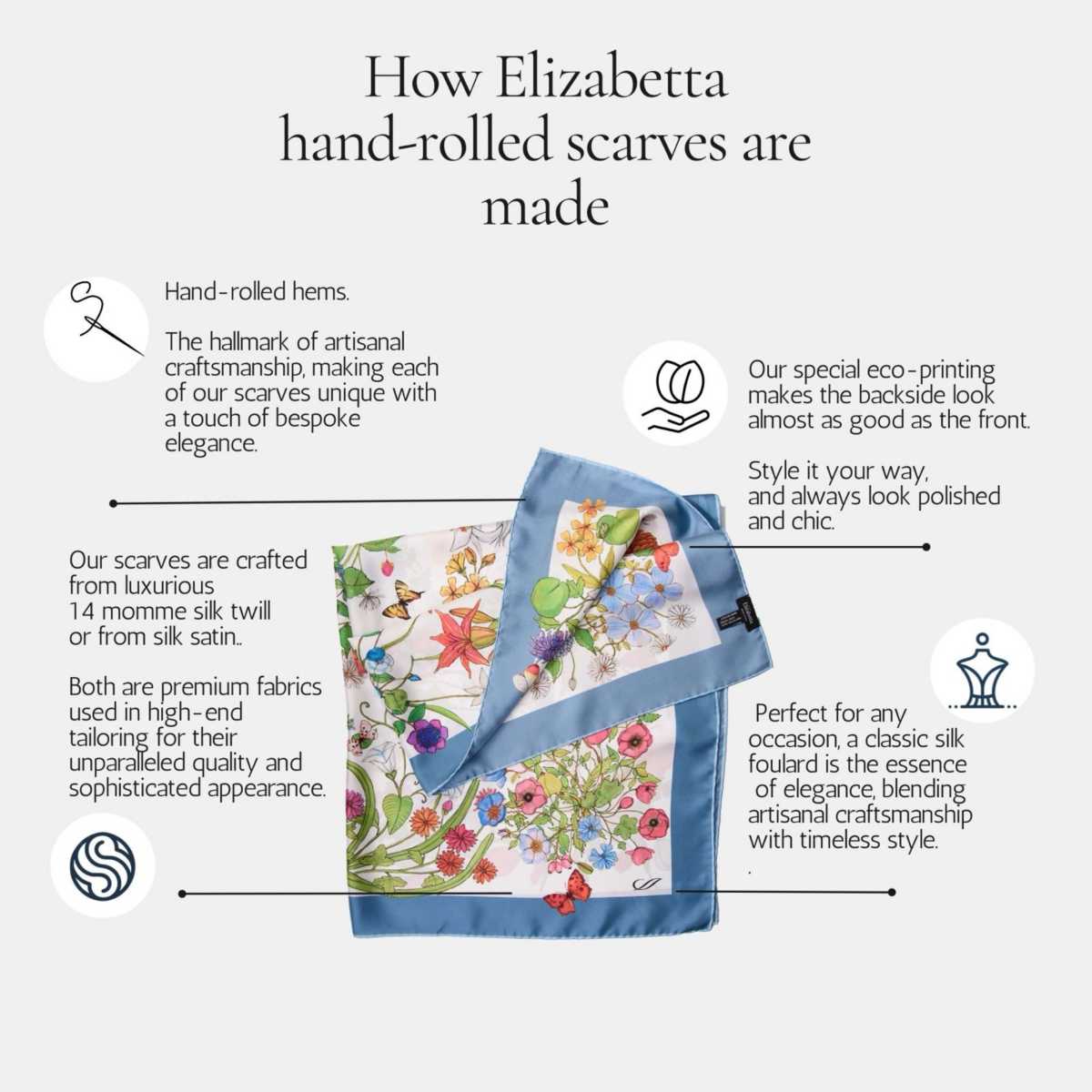 Elizabetta Vittoria - Hand Rolled Silk Foulard for Women