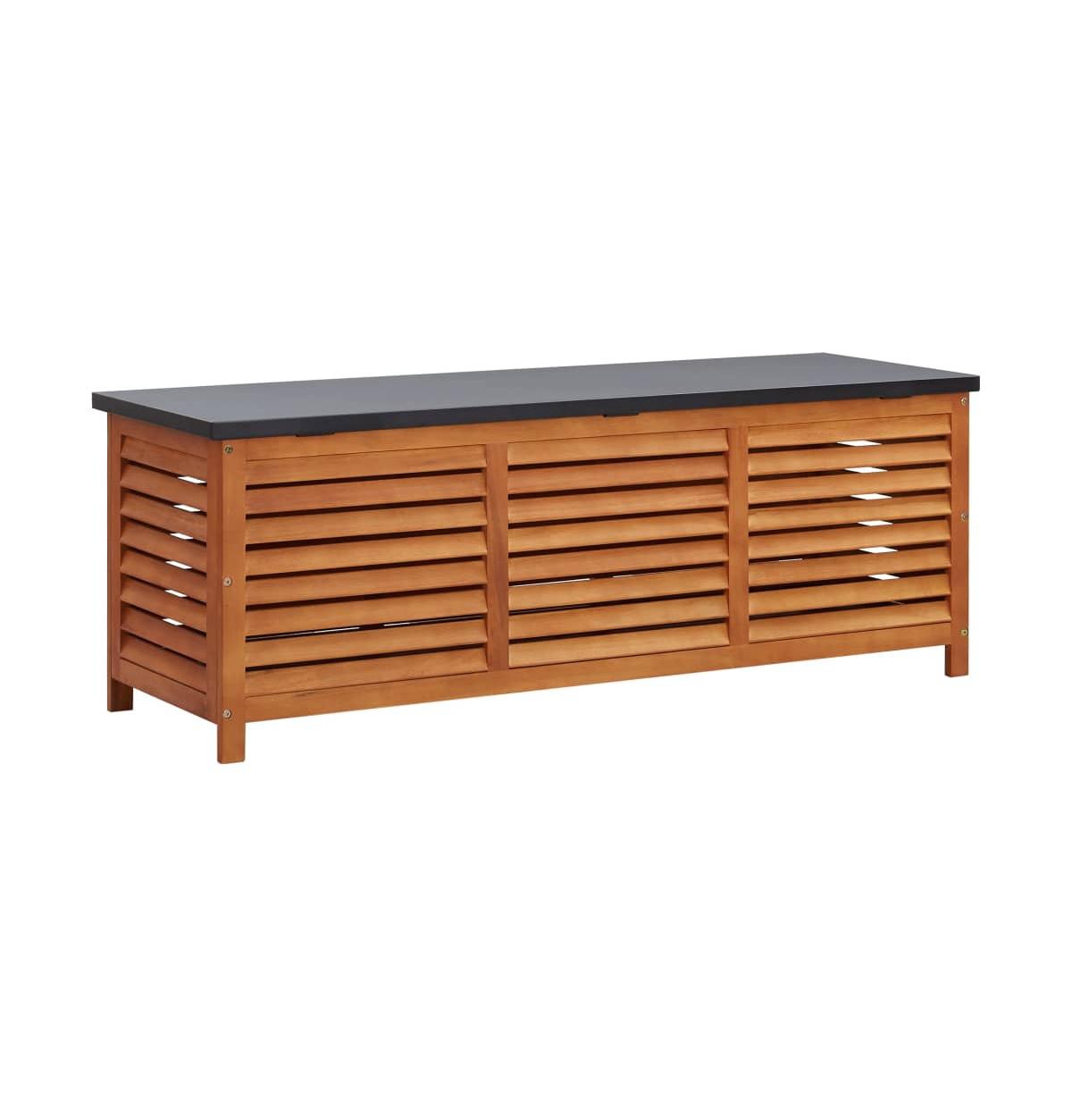 Patio Storage Box 59.1"x19.7"x21.7" Solid Wood Eucalyptus - Brown