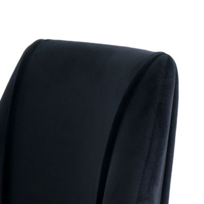 Set of 4 Modern Black Velvet Dining Chairs with Chrome Legs