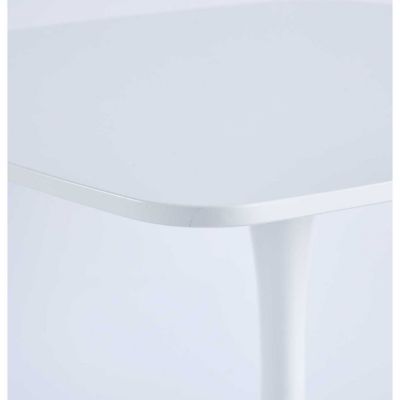 Streamdale 42.1" Mid-Century White Dining Table for 4-6, Round MDF Top