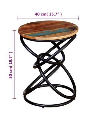 End Table Multicolor Solid reclaimed wood top Medium Durable