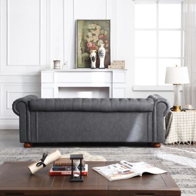 Classic Chesterfield Sofa Faux Leather