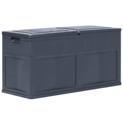 Storage Box Black Plastic (with wood texture) 84.5 gal