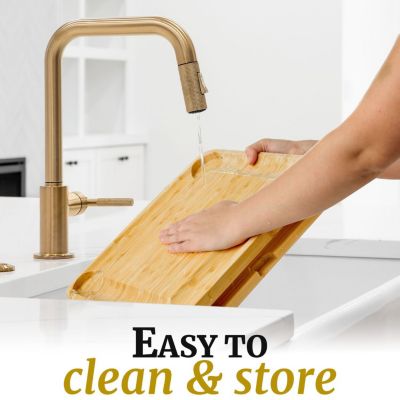 Premium Bamboo Cheese Board Deluxe Set with 4 Piece Knife Set