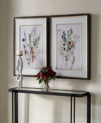 Delicate Flowers Framed Prints Art, Set of 2