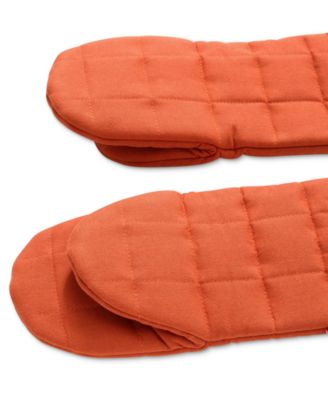 Quilted Solid-Color Oven Mitts, Set of 2