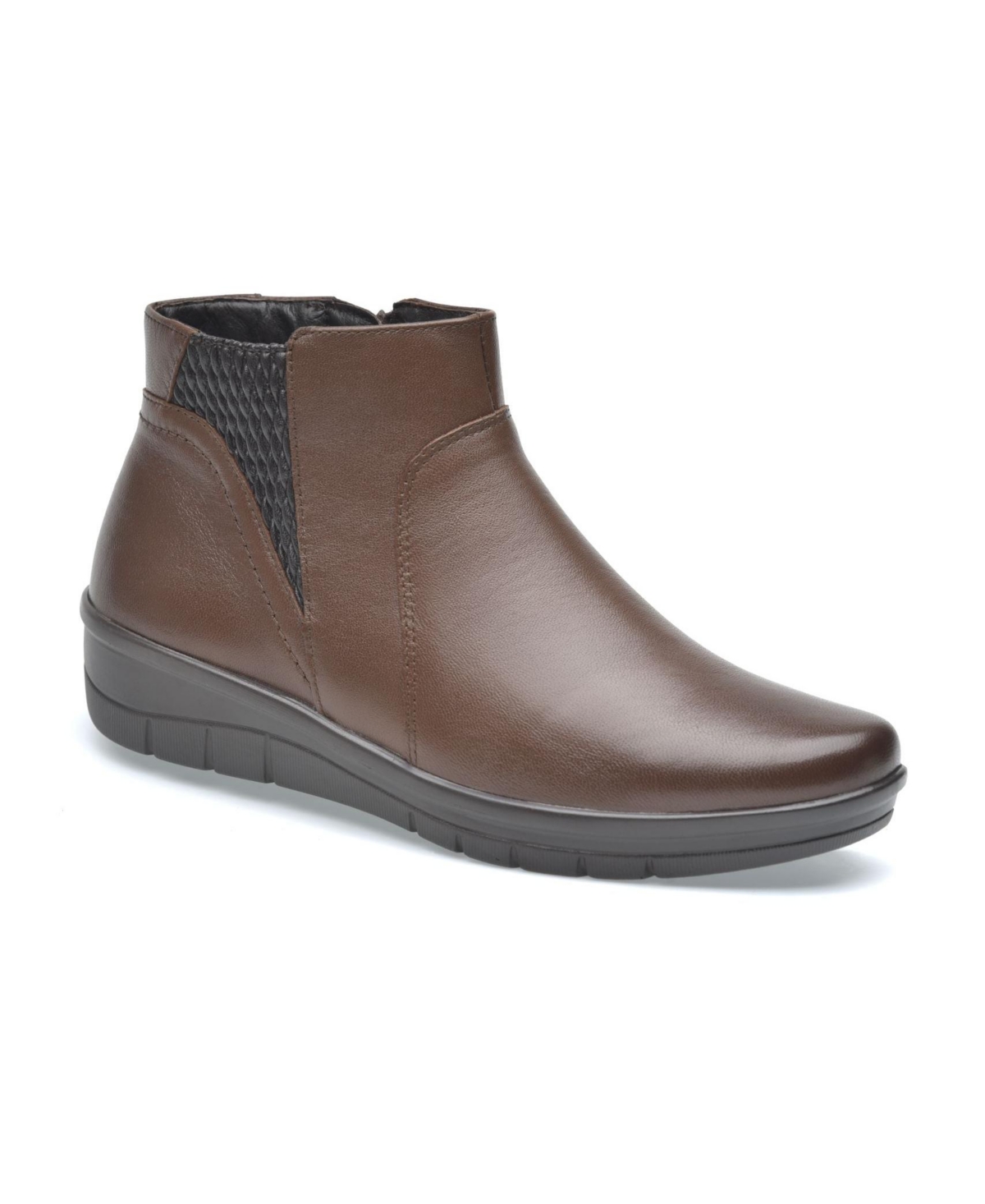 Women's Premium Comfort Leather Boots Dora By - Barista brown
