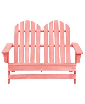vidaXL 2-Seater Patio Adirondack Chair Solid Wood Fir Pink - Macy's