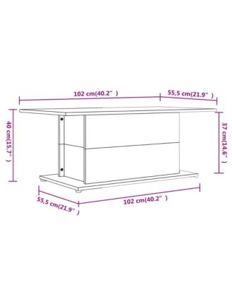 Coffee Table Concrete Gray 40.2"x21.9"x15.7" Engineered Wood