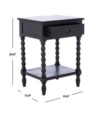 Athena Accent Table with Drawer & Shelf, Farmhouse Style with Ball-Turned Legs for Living Room or Bedroom
