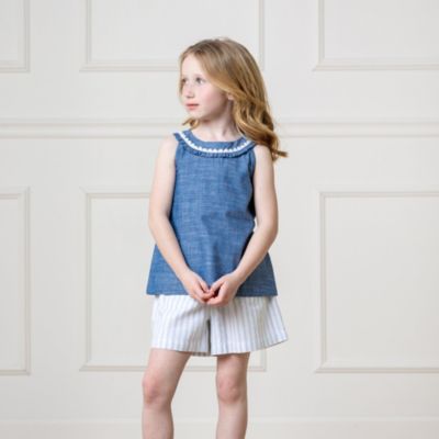 Girls' Pull-On Flat Front Linen Short, Toddler