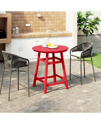 Outdoor 35" HDPE Round Patio Counter Height Bar Table