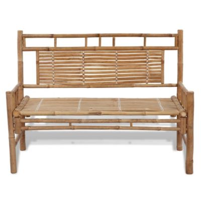 Bench Natural Bamboo 47.2 in wide Sturdy Garden Bench