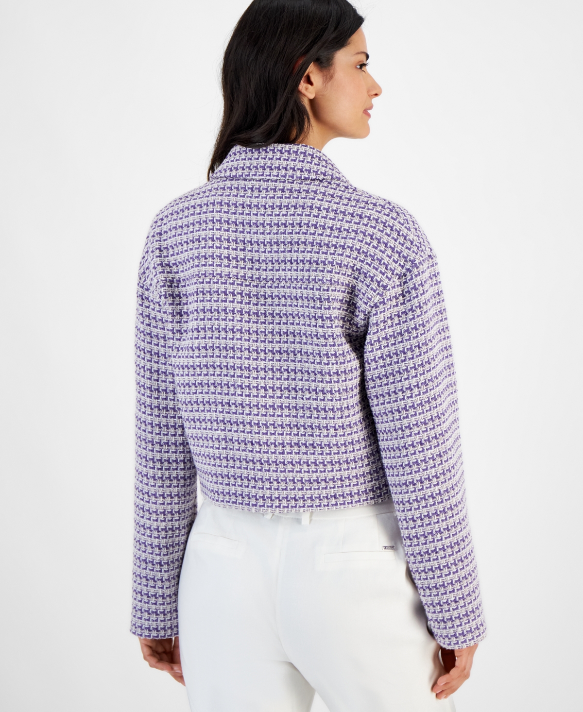 Hugo Women's Aselina Zip-Front Woven Long-Sleeve Cropped Jacket