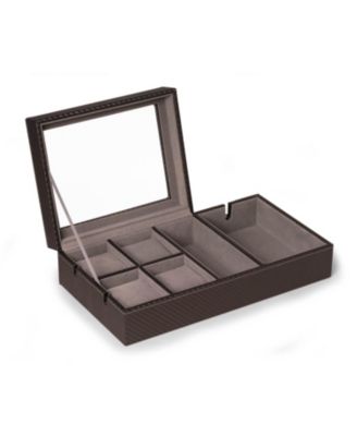 Cabron Fiber Design Watch and Phone Storage with Cord Cut Out