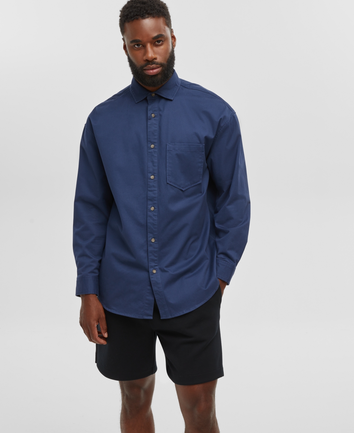 Men's Relaxed-Fit Button-Down Twill Shirt, Created for Macy's - Caspian Waters