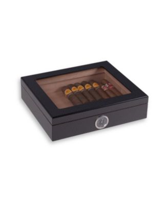"Carbon Fiber" Cedar-Lined Humidor with Hygrometer and Humistat